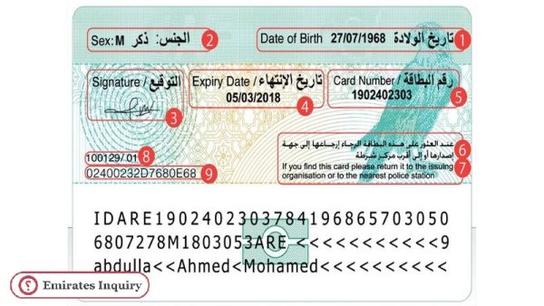 UAE ID Card Front and Back forms